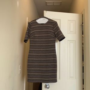 Gorgeous Black/brown/white tweed like Cynthia Steffens dress. Size 6.